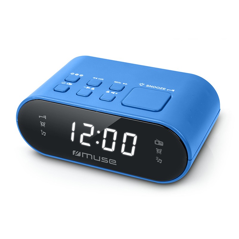 Radio-Réveil PLL Double Alarme M-10 Bleu