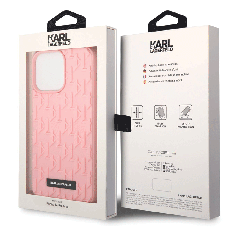 Etui Karl Lagerfeld pour iPhone 14 Pro Max, Rose