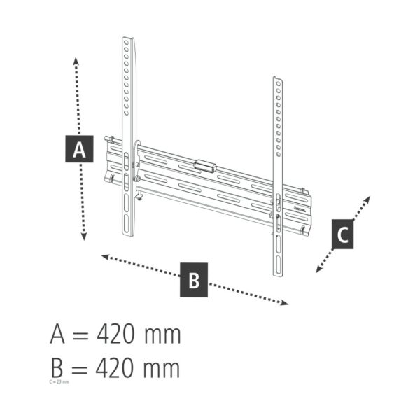 Support mural pour TV Hama FIX, 1 étoile, 400 x 400, 165 cm (65") – Image 4