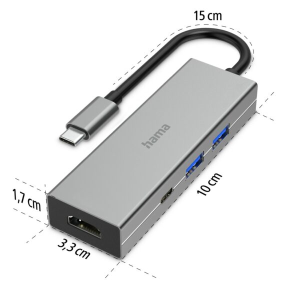 Hama Hub USB-C, multiport, 4 ports, 2 USB-A, USB-C, HDMI™ – Image 2