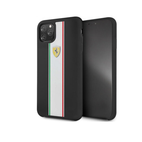 Coque en silicone Ferrari pour iPhone 11 Pro, noir