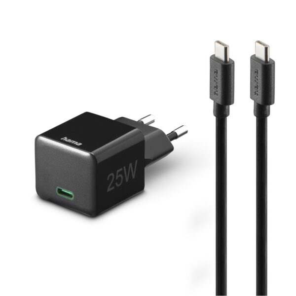 Chargeur rapide Hama avec câble de chargement USB-C, PD, 25 W