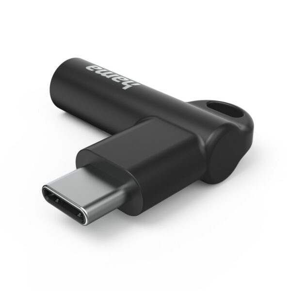 Adaptateur auxiliaire pour prise jack 3,5 mm Hama USB-C, prise coudée à 90° – Image 3